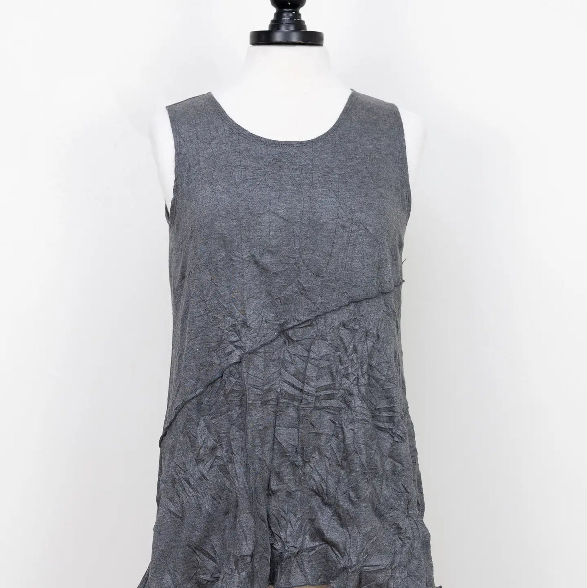 Crinkle Tank Charcoal Fall