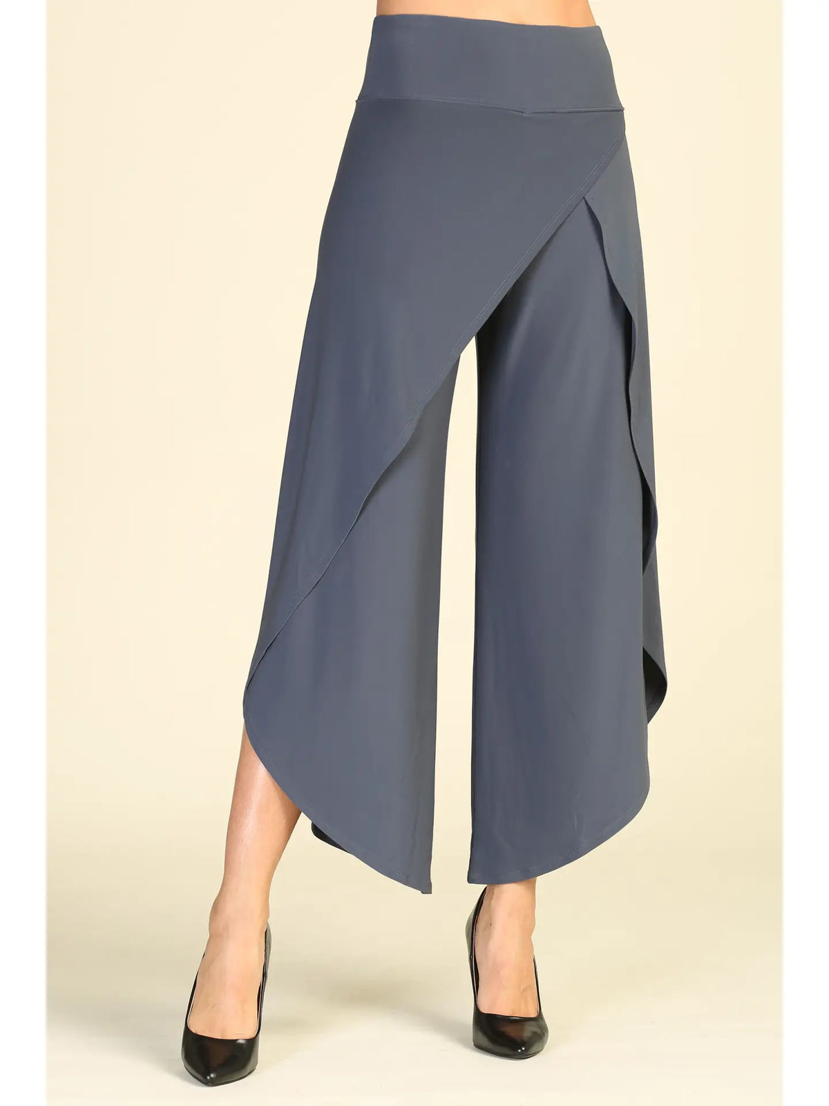 Asymmetrical Hem Wrapped Pant in Moss