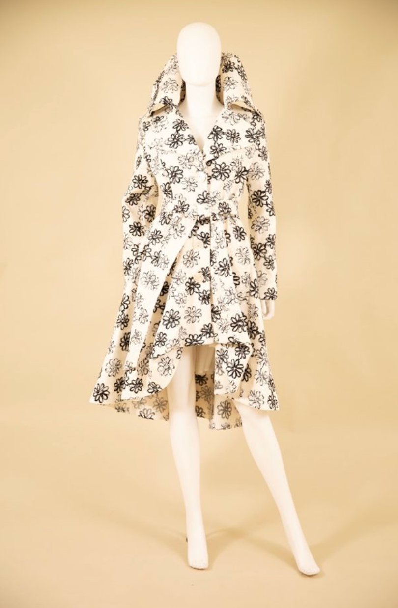 Embroidery Knit High-Low Coat - F25015