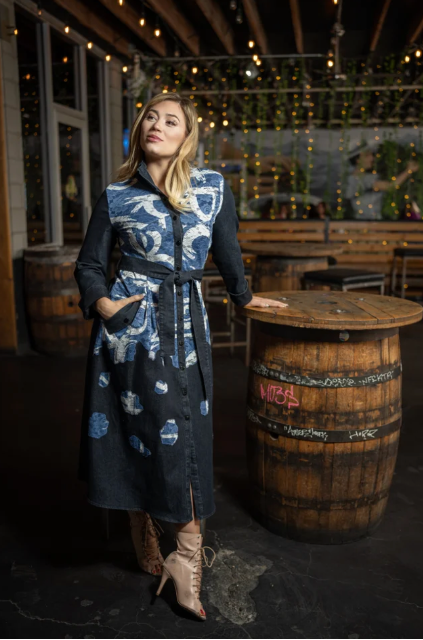 Stretch Denim Coat/Dress - S24024