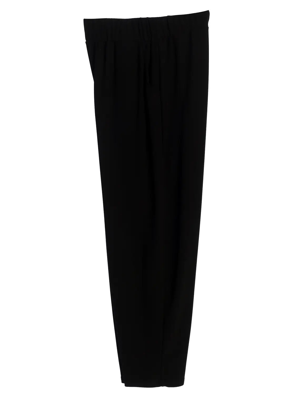 Crepe Relaxed Pull-On Pant in Black- -CR120