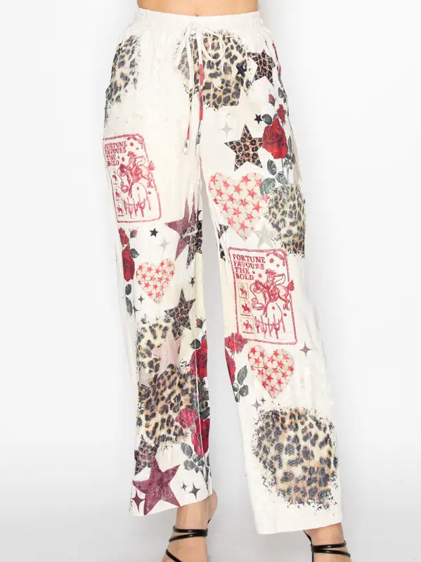 Drawstring Pants with OLS-4703BG Star Rose