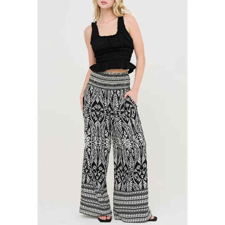 Black & Brown Printed Pants