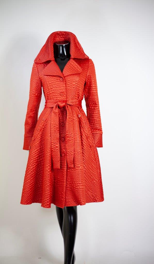 Knit Alligator A-line Coat